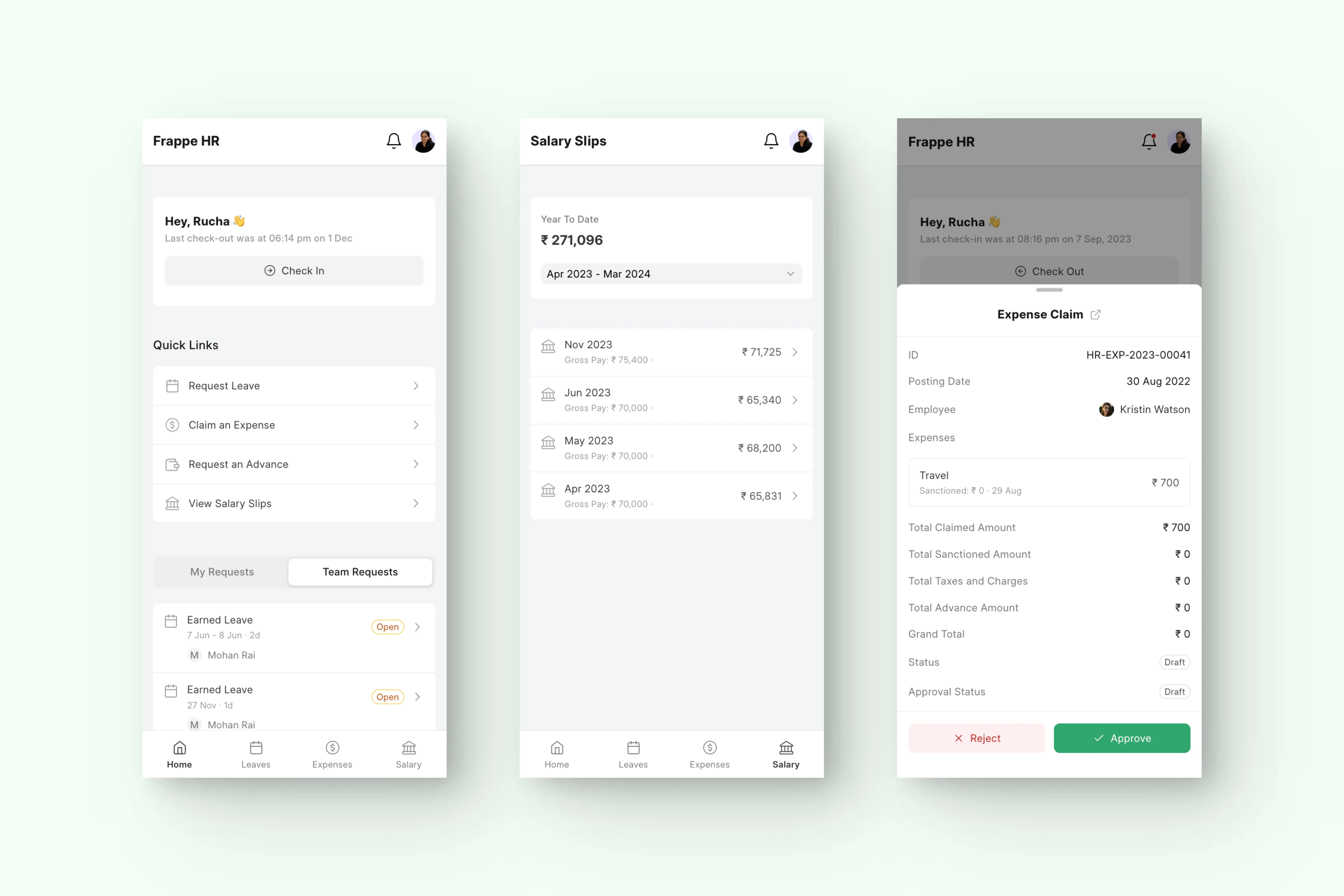 Axina HR mobile app